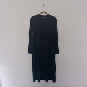 Eileen Fisher Oversized Black Knit Dress Long Sleeve NWOT